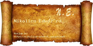 Nikolics Edvárd névjegykártya